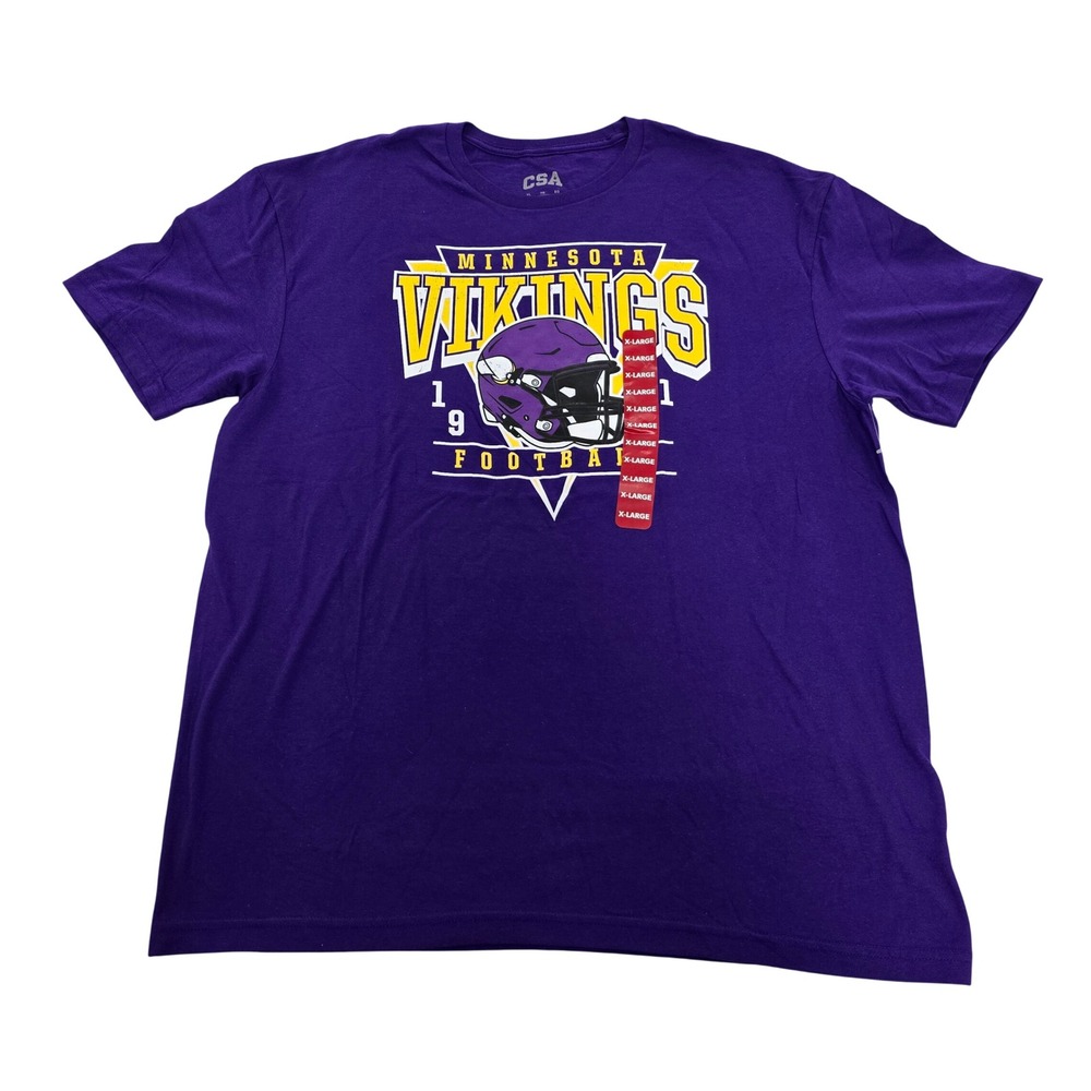 Minnesota‎ Vikings NFL Football Graphic T-Shirt Purple Mens XL CSA 1961 Helmet